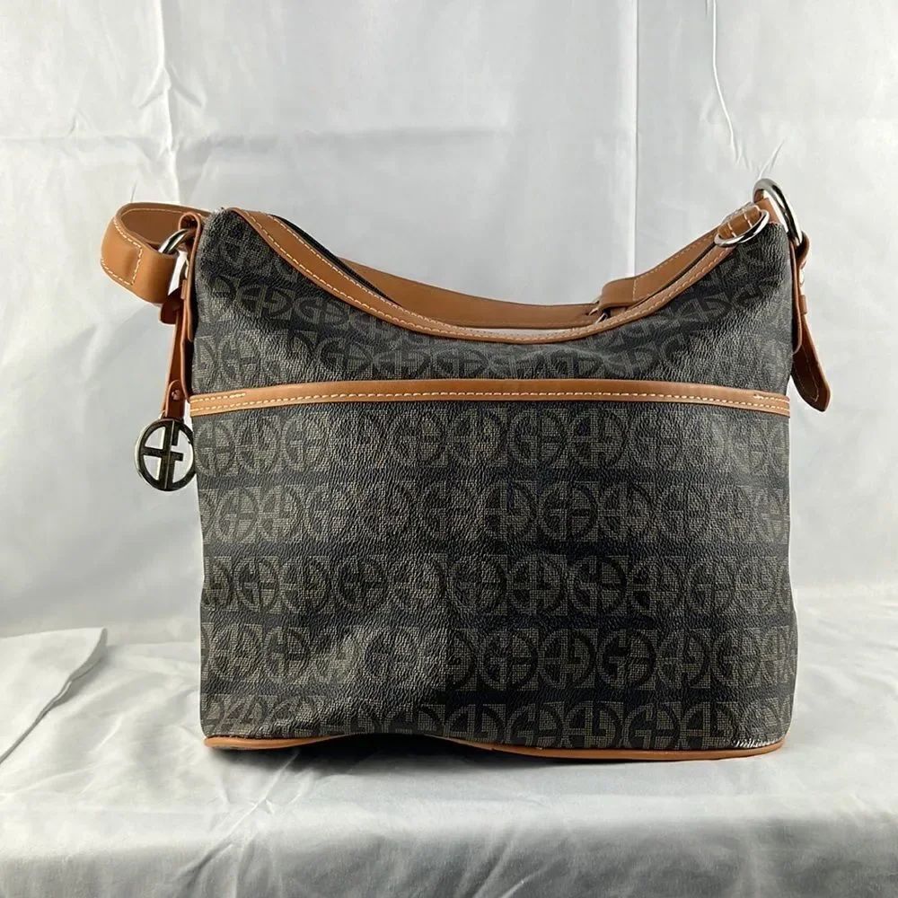 Giani Bernini Brown signature bucket handbag